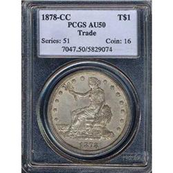 [L#0556] 1878-CC T$1 PCGS AU50