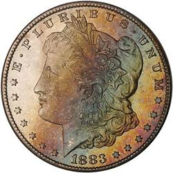 [L#0670] 1883-CC $1 PCGS MS66 colorful toning