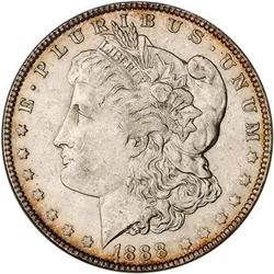 [L#0736] BERMUDA 1888-O S$1 DBLD DIE PCGS AU58