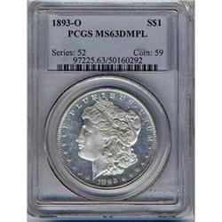 [L#0796] 1893-O $1 PCGS MS63 DMPL