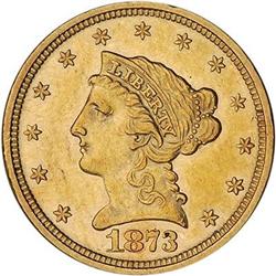[L#0977] 1873 O3 $2.50 AU55 scratches