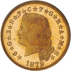 [L#1015] 1879 Flowing Hair $4 PCGS PF64 Cameo
