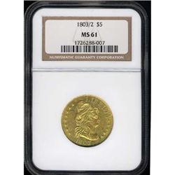 [L#1022] 1803/2 $5 NGC MS61