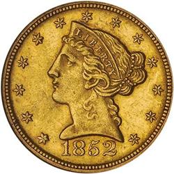 [L#1031] 1852-C $5 NGC AU58