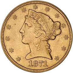 [L#1033] 1871-CC $5 PCGS AU55