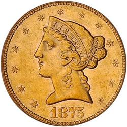 [L#1034] 1875-S $5 PCGS AU53
