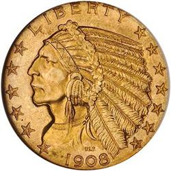 [L#1043] 1908 $5 Indian NGC MS64