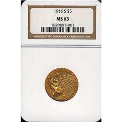 [L#1047] 1916-S $5 NGC MS63