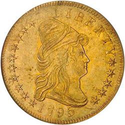 [L#1058] 1795 9 Leaves $10 AU details, burnished