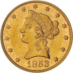 [L#1067] 1853 $10 PCGS AU55
