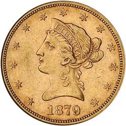 [L#1072] 1879 $10 ANACS AU53