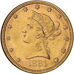 [L#1076] 1881 $10 ANACS AU55