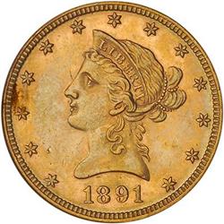 [L#1078] 1891 $10 NGC MS61
