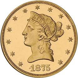 [L#1088] 1875 $10 NGC PF65 UCAM POP 1/0 FINEST GRADED