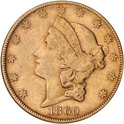[L#1108] 1860-S $20 NGC AU53