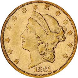 [L#1109] 1861-S $20 A MS53