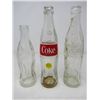 Image 1 : LOT OF 3 GLASS COKE BOTTLES (SMALL - 7.5", LARGE - 9.5")