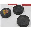 Image 3 : LOT OF 11 HOCKEY PUCKS (TORONTO MAPLE LEAFS, WINNIPEG JETS, ETC)