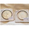 Image 1 : 1961 CNDN SILVER DOLLAR & 1964 50 CENT PC (SILVER)