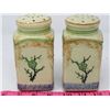 Image 8 : COOKIE JAR (GLASS, NO LID) & SALT/PEPPER SET (PORCELAIN, SQUARE)