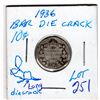 Image 1 : 1936 10 CENT PC *BAR DIE CRACK VARIETY LONG DIE CRACK*