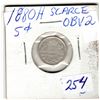 Image 1 : 1880H SILVER FIVE CENT PC *OBVERSE 2 SCARCE VARIETY*