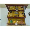 Image 1 : WOODEN JEWELRY BOX *MUSICAL* & JEWELRY