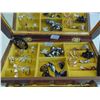 Image 2 : WOODEN JEWELRY BOX *MUSICAL* & JEWELRY