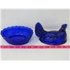 Image 2 : HEN ON NEST *NO CHIPS/CRACKS* (COBALT)