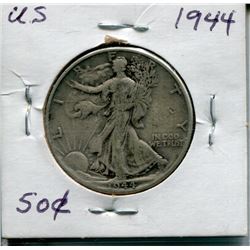 1944 USA SILVER "WALKING LIBERTY" HALF DOLLAR PC