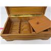 Image 3 : WOOD HUMIDOR (PIPE & TOBACCO) *BRASS HANDLES* (13" L, 5" H, 7" D)