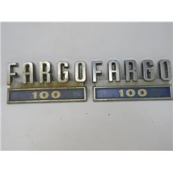 METAL EMBLEMS FOR *FARGO 100* (1960s)