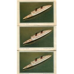 LOT OF POSTCARDS (QUEEN ELIZABETH SHIPS, CUNNARD LINE) *INTERIOR*