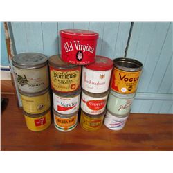 LOT OF 13 ASSORTED TOBACCO TINS
