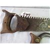 Image 4 : 2 SAWS (VINTAGE) *HACKSAW, 2 SIDED HAND SAW & EXTRA BLADES*