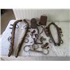 Image 1 : LOT OF HORSE RELATED ITEMS (HEIGNES, BITS, BUGGY STEPS, ETC)