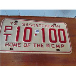 1973 RCMP TRAILER PLATE *10-100*