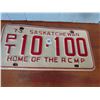 Image 1 : 1973 RCMP TRAILER PLATE *10-100*