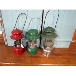 LOT OF 3 COLEMAN LAMPS (321B, 237A, 200) *AS IS*