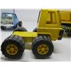 Image 6 : LOT OF 4 TONKA VEHICLES - SEMI-CAB TRUCKS & D9 CATERPILLAR (W/BACK HOE)