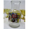 Image 2 : 7 AMBER DRINK GLASSES (BARTLETT-COLLINS) & WARNER BROTHERS CARTOON CARAFE