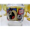 Image 5 : 7 AMBER DRINK GLASSES (BARTLETT-COLLINS) & WARNER BROTHERS CARTOON CARAFE