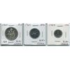 Image 1 : 1960s SET OF THREE CNDN PCS - 10 CENT PC, 25 CENT PC & 50 CENT PC (SILVER)