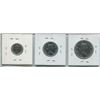 Image 2 : 1960s SET OF THREE CNDN PCS - 10 CENT PC, 25 CENT PC & 50 CENT PC (SILVER)