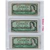 Image 1 : 1954 SET OF 3 CNDN BANK NOTES (ONE DOLLAR)