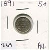 Image 1 : 1891 CNDN SMALL 5 CENT PC (SILVER)