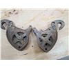 Image 4 : LOT OF 2 BARN TRUCK PULLEYS *10" LONG*