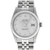 Image 2 : Rolex Mens Stainless Steel Silver Diamond Datejust Wristwatch