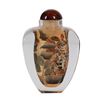 Image 2 : Large, Vintage Chinese Reverse Painted Snuff Bottle "Chinese Village Scenes"