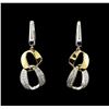 Image 1 : 0.57 ctw Diamond Earrings - 14KT White and Yellow